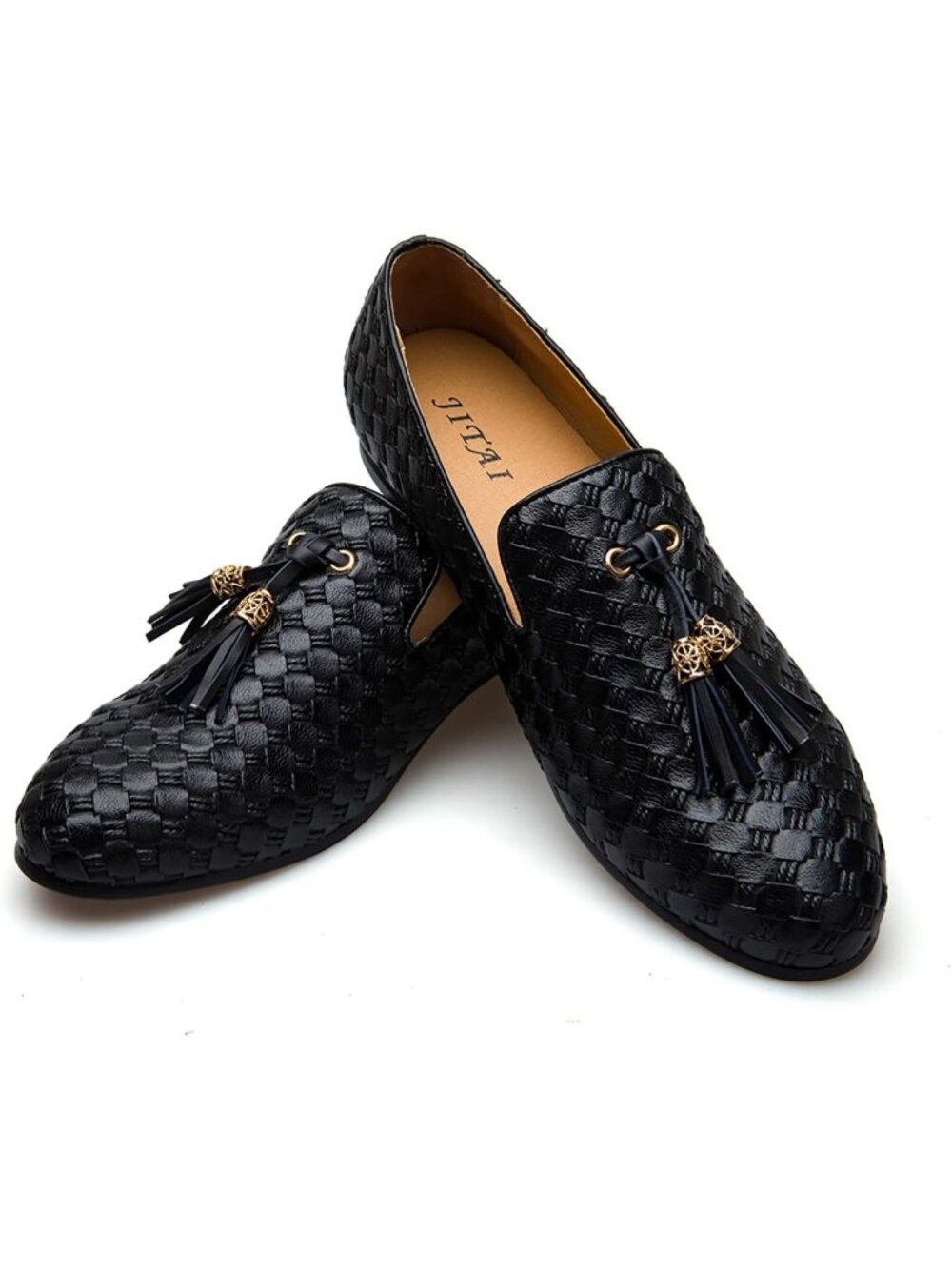 🆕Men Classic Black Vintage Velvet Embroidery Noble Loafer Shoes Slip-on Tassel